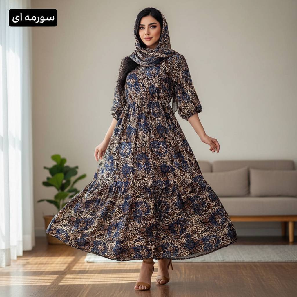 پیراهن پلنگی رنگی