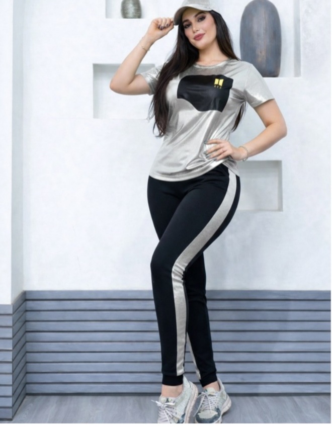 ست تیشرت شلوار زنانه طرح کلاه